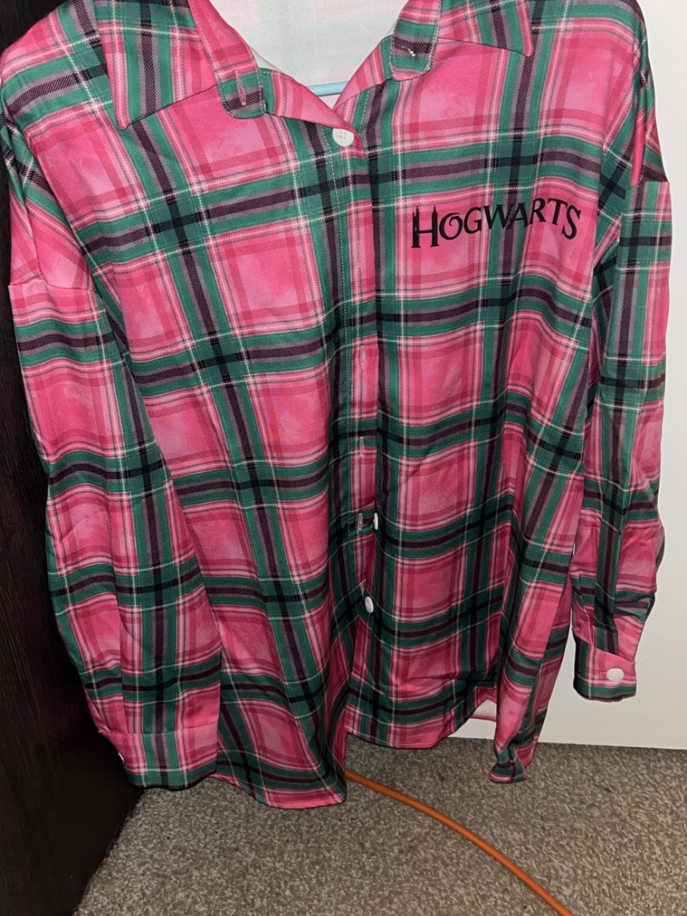 Warner Bros. Harry Potter Pink and Green Plaid Shirt